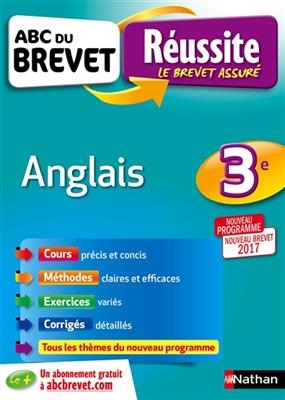 Anglais 3e : nouveau programme, nouveau brevet 2017 -  David Stephane