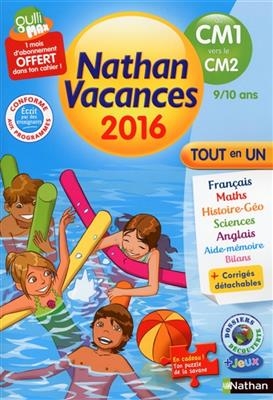 Nathan vacances 2016, du CM1 vers le CM2, 9-10 ans : tout en un - Jocelyne Boulard