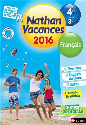 Nathan vacances 2016, de la 4e vers la 3e : français - Dominik Manns
