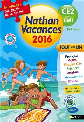 Nathan vacances 2016, du CE2 vers le CM1, 8-9 ans : tout en un - Isabelle Petit-Jean