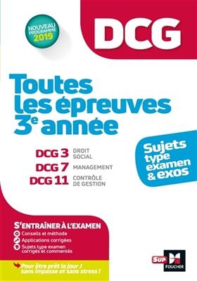 DCG, toutes les épreuves 3e année : sujets type examen & exos : nouveau programme 2019 -  Schneider-m-p