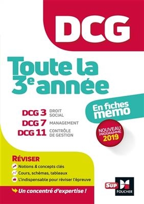 DCG, toute la 3e année : en fiches mémo : nouveau programme 2019 -  Schneider-m-p