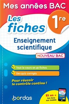 Enseignement scientifique 1re : les fiches : nouveau bac - E. Cantoni, David Dubus