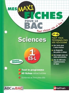 Sciences 1re, ES, L : nouveau programme