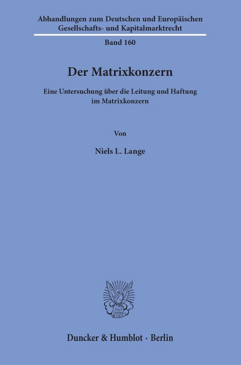 Der Matrixkonzern. - Niels L. Lange