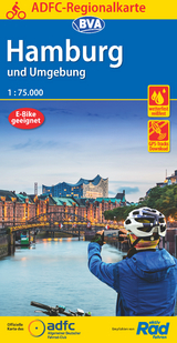 ADFC-Regionalkarte Hamburg und Umgebung, 1:75.000, mit Tagestourenvorschlägen, reiß- und wetterfest, E-Bike-geeignet, GPS-Tracks-Download - 