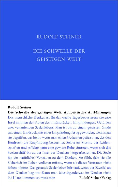Die Schwelle der geistigen Welt - Rudolf Steiner