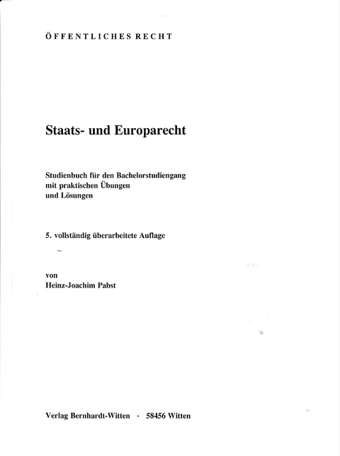 Staats- und Europarecht - Heinz-Joachim Pabst