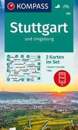 KOMPASS Wanderkarten-Set 780 Stuttgart und Umgebung (2 Karten) 1:50.000