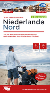 ADFC-Radtourenkarte NL 1 Niederlande Nord 1:150.000, reiß- und wetterfest, E-Bike geeignet, GPS-Tracks Download, mit Knotenpunkten - 