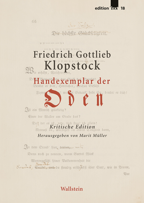 Handexemplar der »Oden« - Friedrich Gottlieb Klopstock