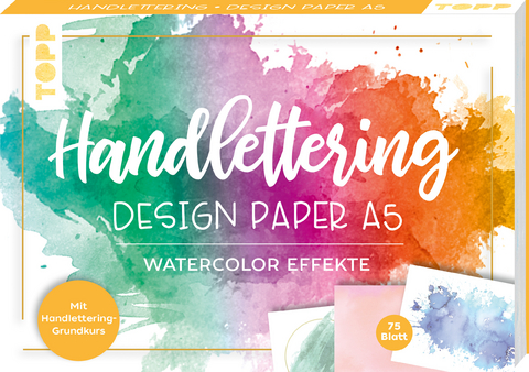 Handlettering Design Paper Block Watercolor-Effekte A5 - Ludmila Blum,  Frechverlag