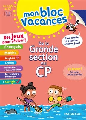 Mon bloc vacances : de la grande section au CP, 5-6 ans - Sabine (1962-....) Jourdain, Caroline Gombert