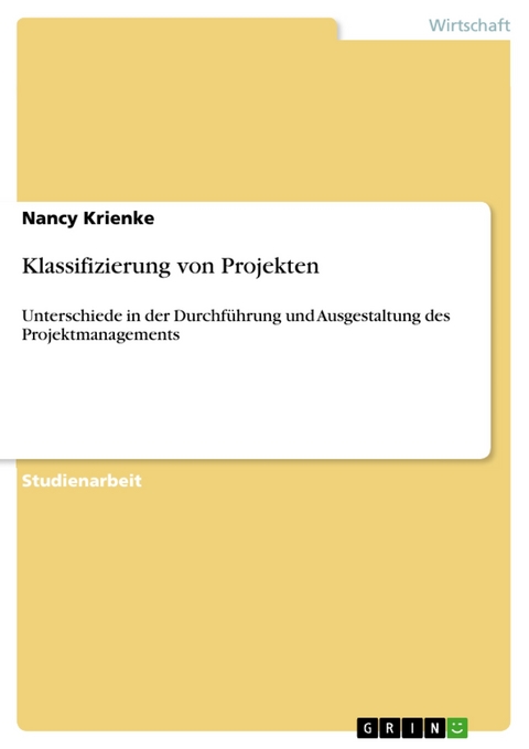 Klassifizierung von Projekten - Nancy Krienke