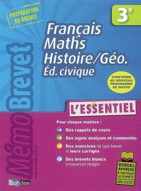 Français, maths, histoire géo 3e, éd. civique