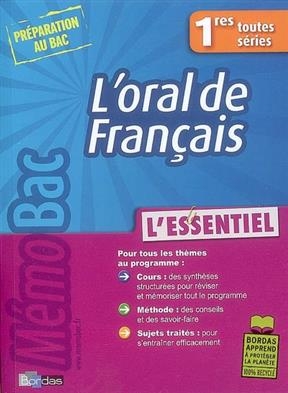 L'oral de français, premières toutes séries