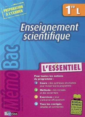 Enseignement scientifique : 1re L - Jacques Cauwet, Christian Robert