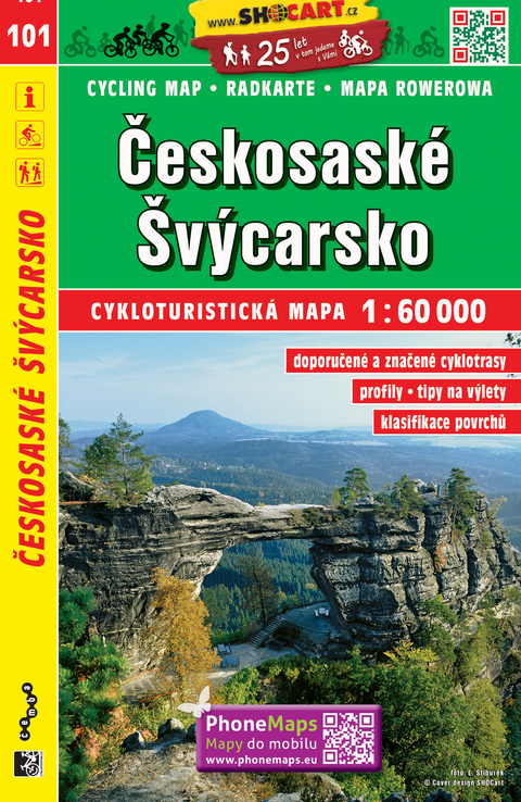 Českosaské Švýcarsko / Sächsisch-Böhmische Schweiz (Radkarte 1:60.000)