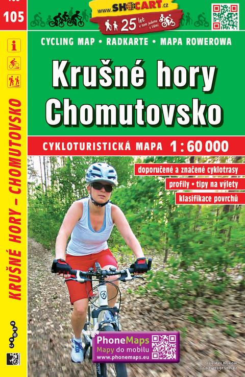 Krušné hory, Chomutovsko / Erzgebirge, Komotau (Radkarte 1:60.000)