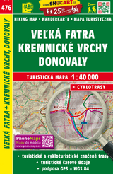 Veľká Fatra, Kremnické vrchy, Donovaly / Große Fatra, Kremnitzer Berge, Donovaly (Wander - Radkarte 1:40.000)