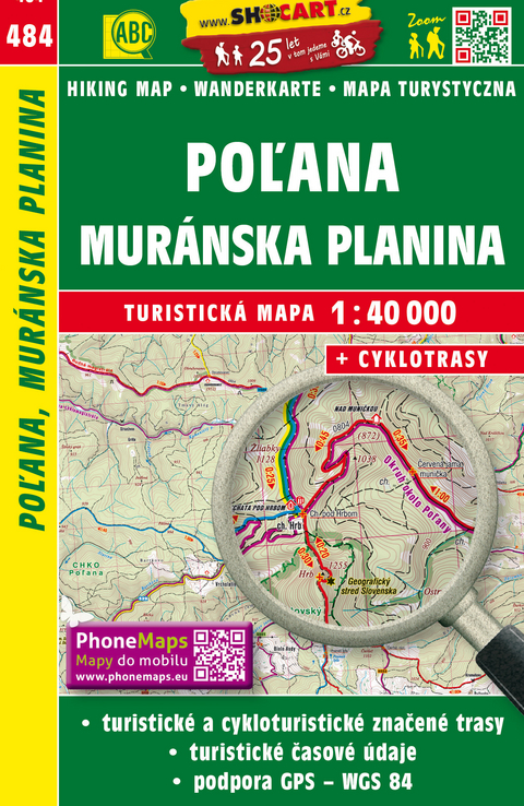 Poľana, Muránska planina / Poľana, Muraner Plateau (Wander - Radkarte 1:40.000)