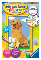 Ravensburger Malen nach Zahlen 28511 - Kleiner Golden Retriever- Kinder ab 7 Jahren