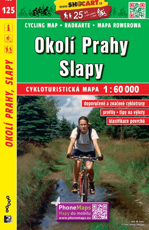 Okolí Prahy, Slapy / Prag Umgebung, Slapy-Stausee (Radkarte 1:60.000)