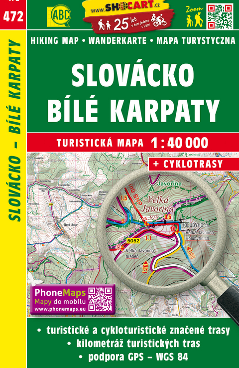 Slovácko, Bílé Karpaty / Mährische Slowakei, Weiße Karpaten (Wander - Radkarte 1:40.000)