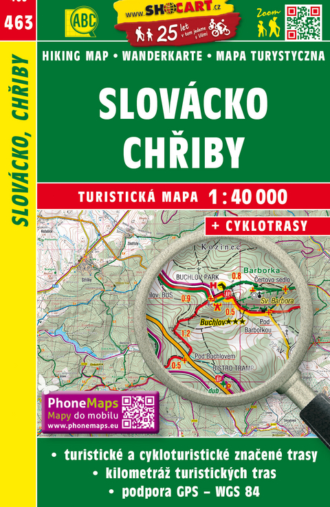 Slovácko, Chřiby / Mährische Slowakei, Marsgebirge (Wander - Radkarte 1:40.000)