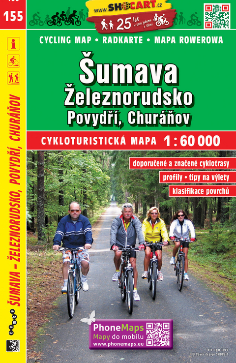 Šumava Železnorudsko, Povydří, Churáňov / Böhmerwald, Eisenstein (Radkarte 1:60.000)