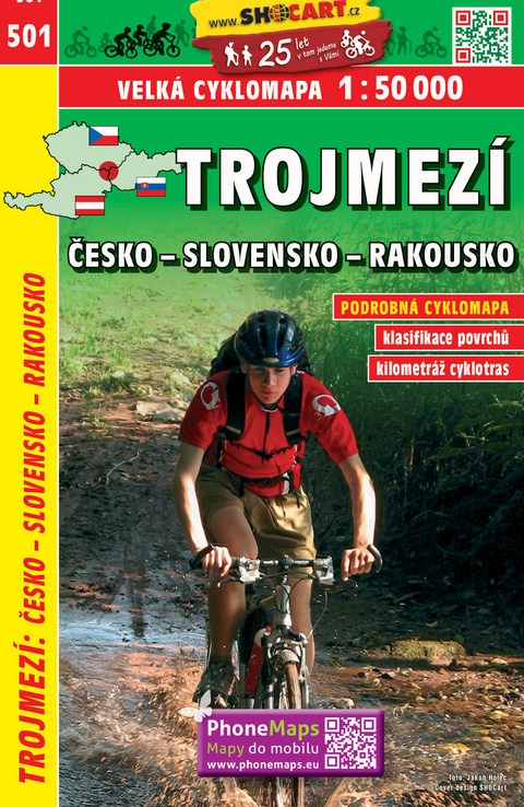 Trojmezí Česko - Slovensko - Rakousko / Dreiländereck Tschechien - Slowakei - Österreich (Radkarte 1:50.000)