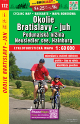 Okolie Bratislavy - juh, Podunajská nížina / Umgebung Pressburg - Süd, Donautiefland (Radkarte 1:60.000)