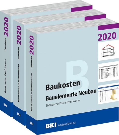 BKI Baukosten Gebäude + Positionen + Bauelemente Neubau 2020 - Kombi Teil 1-3