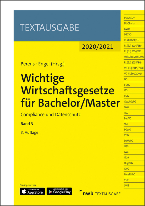 Wichtige Wirtschaftsgesetze für Bachelor/Master, Band 3 - 