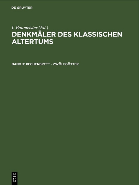 Denkmäler des Klassischen Altertums / Rechenbrett - Zwölfgötter - 