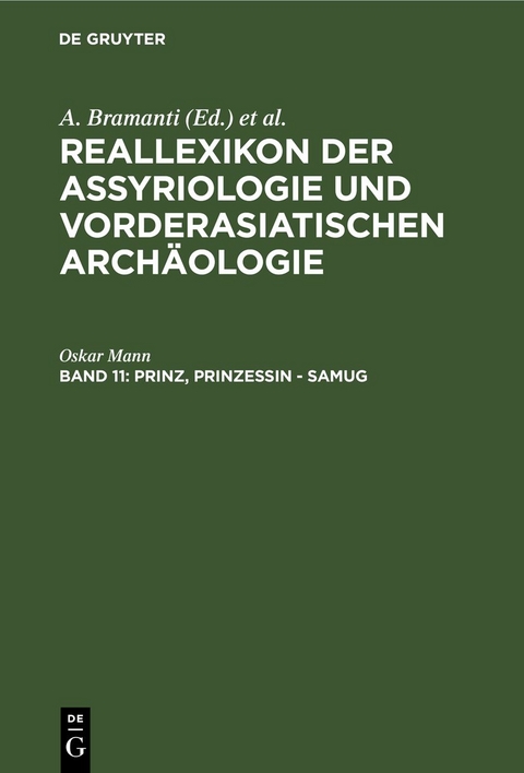 Reallexikon der Assyriologie und Vorderasiatischen Archäologie / Prinz, Prinzessin - Samug - 