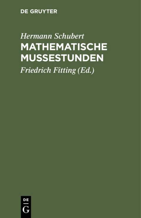 Mathematische Mußestunden - Hermann Schubert