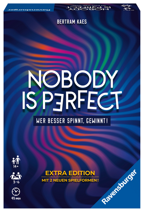 Ravensburger 26846 - Nobody is perfect Extra Edition - Kommunikatives Kartenspiel für die ganze Familie, Spiel für Erwachsene und Jugendliche ab 14 Jahren, für 3-6 Spieler - Bertram Kaes