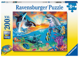 Ravensburger Kinderpuzzle - 12900 Ozeanbewohner - Unterwasser-Puzzle für Kinder ab 8 Jahren, mit 200 Teilen im XXL-Format