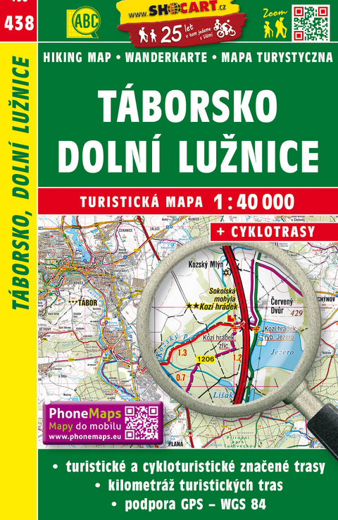 Táborsko, Dolní Lužnice / Tabor, Niedere Lainsitz (Wander - Radkarte 1:40.000)