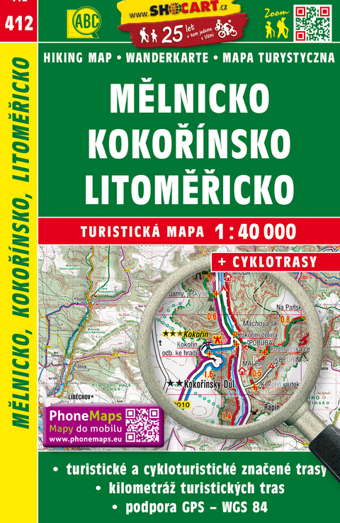 Mělnicko, Kokořínsko, Litoměřicko / Melnik, Kokorschin, Leitmeritz (Wander - Radkarte 1:40.000)