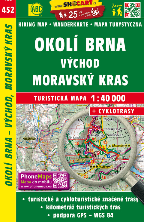 Okolí Brna východ, Moravský kras / Umgebung Brünn Ost, Mährischer Karst (Wander - Radkarte 1:40.000)