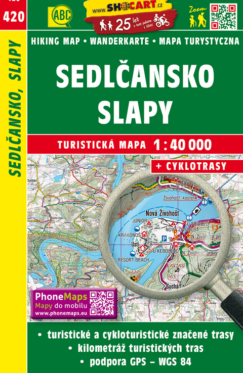 Sedlčansko, Slapy / Sedlcany, Slapy-See (Wander - Radkarte 1:40.000)