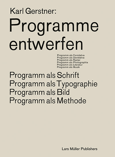 Programme entwerfen - Karl Gerstner