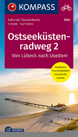 KOMPASS Fahrrad-Tourenkarte Ostseeküstenradweg 2, von Lübeck nach Usedom 1:50.000 - 