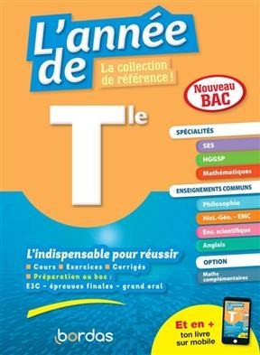 L'année de terminale, spécialités SES, HGGSP, mathématiques, enseignements communs : nouveau bac