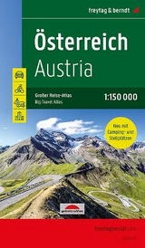 Österreich, Autoatlas 1:150.000, Großer Reise-Atlas mit Camping- und Stellplätzen - 