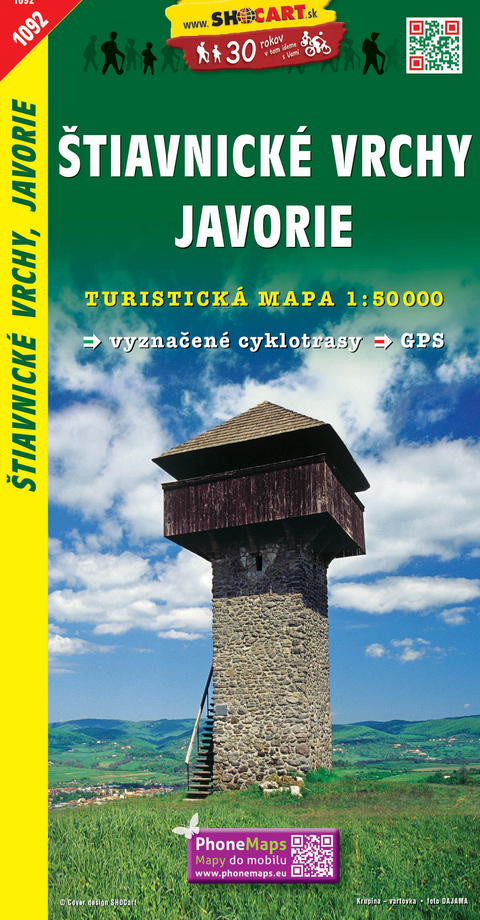 Štiavnické vrchy, Javorie / Schemnitzer Berge, Javorie (Wander - Radkarte 1:50.000)