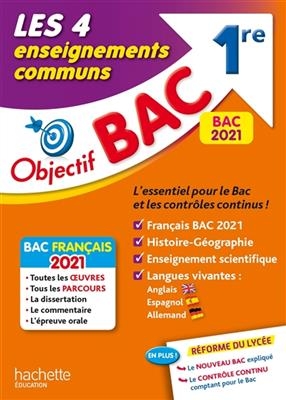 Les 4 enseignements communs 1re : bac 2021