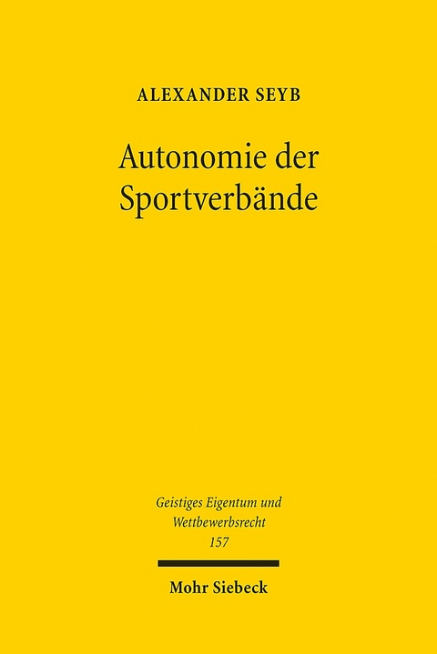 Autonomie der Sportverbände - Alexander Seyb